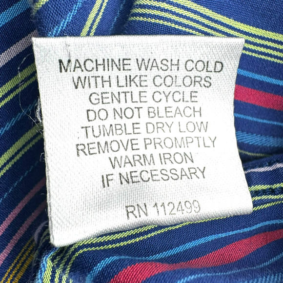 TAILORBYRD Mens XL Button up Shirt Long Sleeve Rainbow Stripe Contrast Flip Cuff - Picture 8 of 11